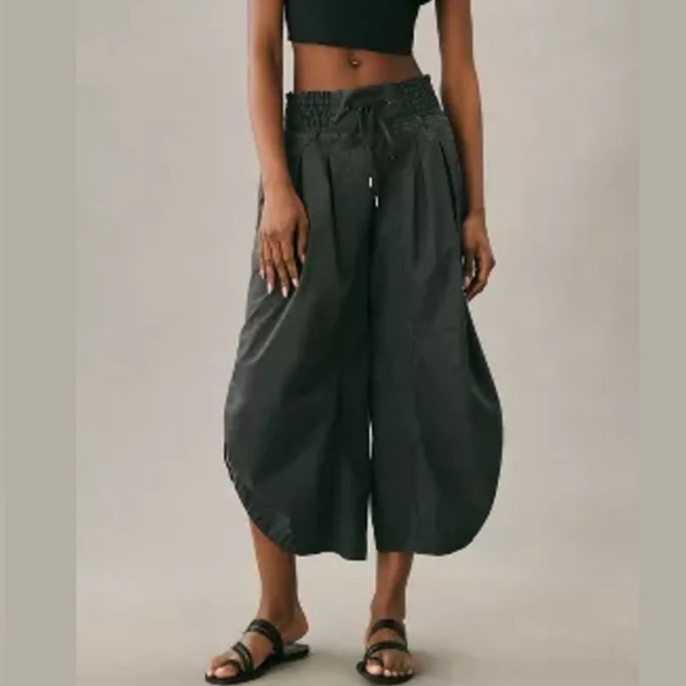 Anthropologie Black Wide-Leg Pants